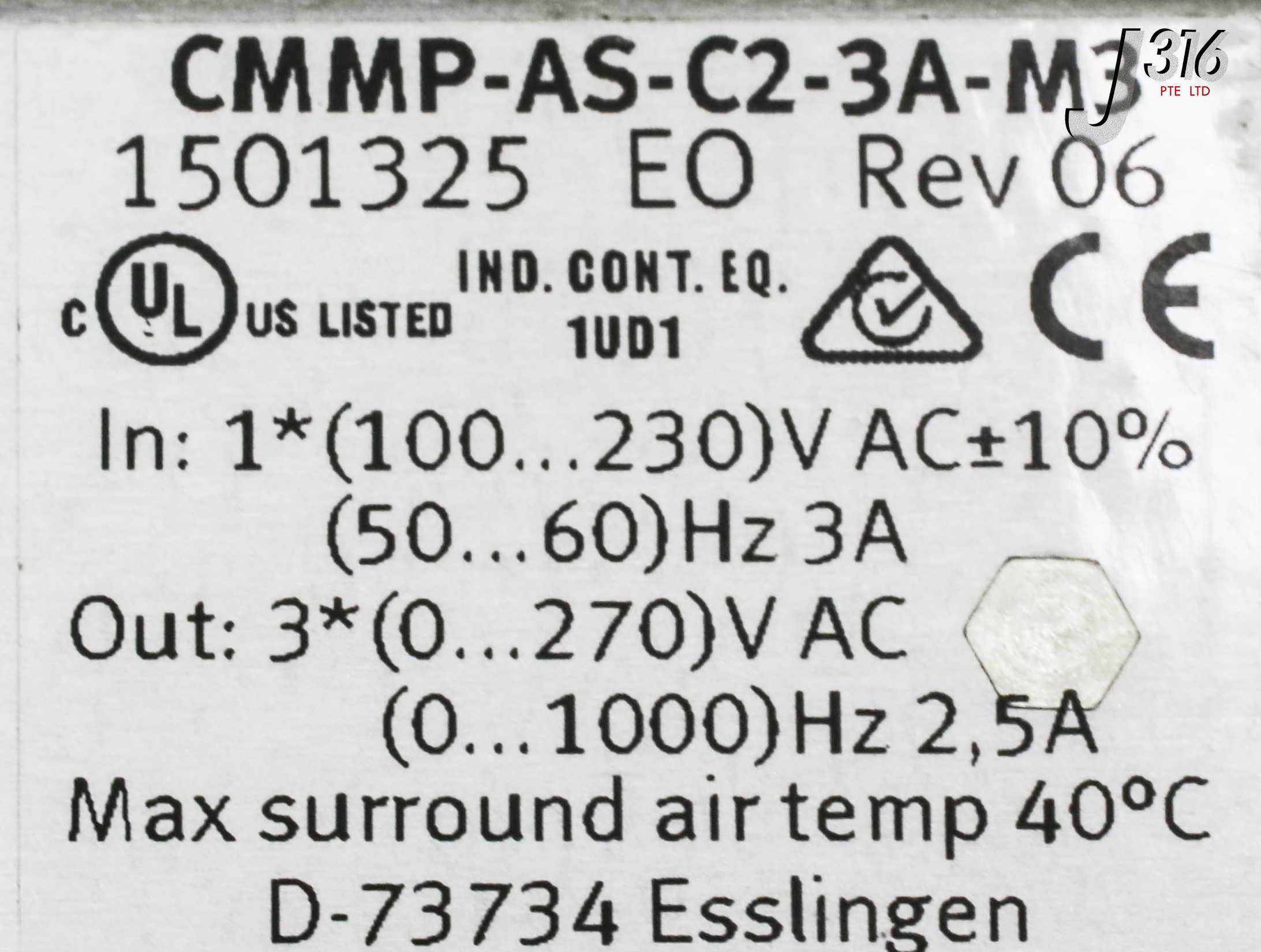13588 FESTO MOTOR CONTROLLER, P/N: 1501325 CMMP-AS-C2-3A-M3 | eBay